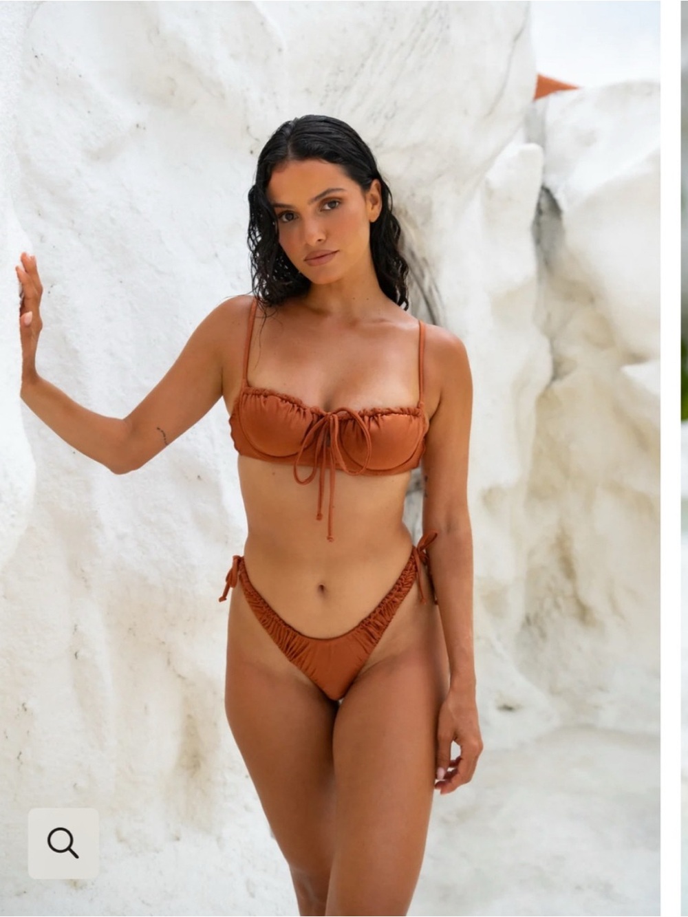 Somerfield Swim Ruched Tie-Front Bikini in Rust NWT